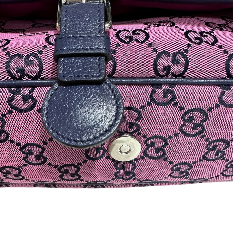 Gucci 66443 緹花布傳統花斜揹袋-7