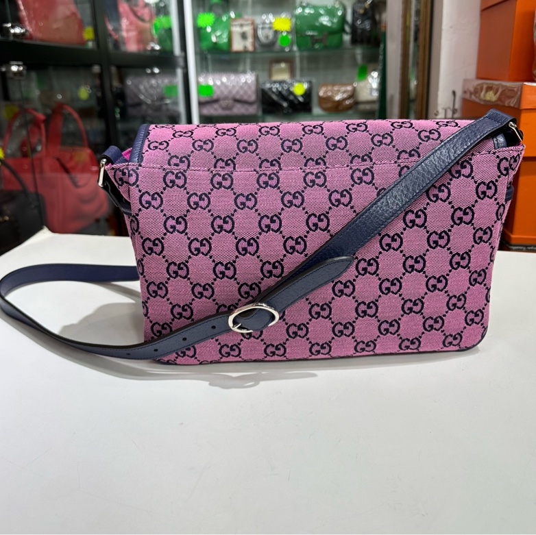 Gucci 66443 緹花布傳統花斜揹袋-11