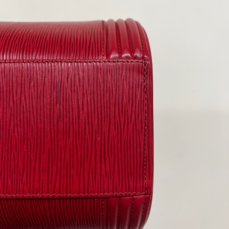 中古Louis Vuitton Epi Cannes 紅色手提包化妝袋收藏品-9