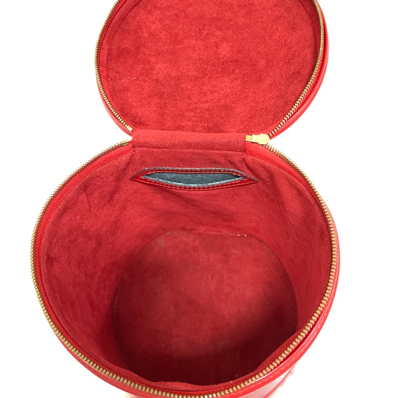 中古Louis Vuitton Epi Cannes 紅色手提包化妝袋收藏品-12