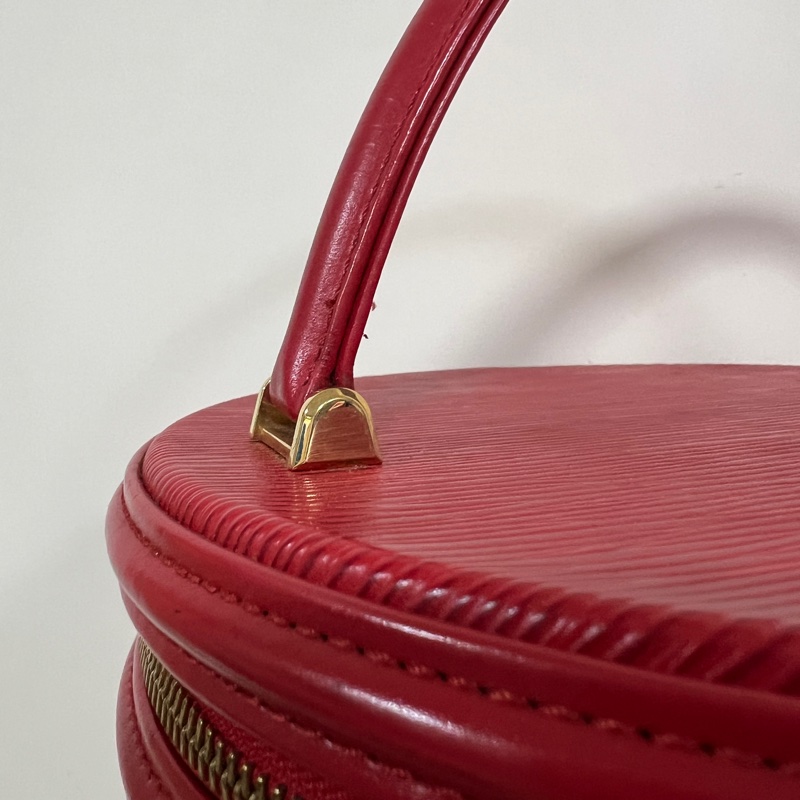 中古Louis Vuitton Epi Cannes 紅色手提包化妝袋收藏品-16