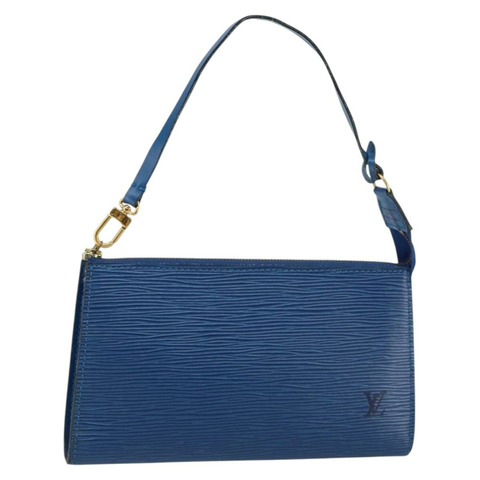 路易威登 Epi Pochette 配件袋 藍色 M52985 LV 正品 yk19395