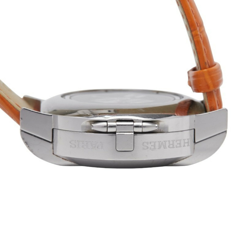 Hermès Nomade 指南針錶帶(非 OEM)手錶編號 2.910 動能白色錶盤不鏽鋼男 HERMES-4