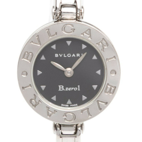 BVLGARI B-Zero1 BZ22S 石英腕錶，黑色錶盤，不鏽鋼，藍寶石水晶鏡面，女士
