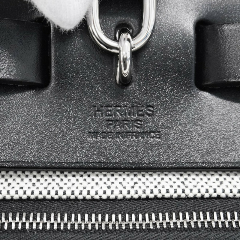 Hermes Hermès Airbag Zip PM 手提包,Toile H Berline,黑色,K 印章,女士兩用包-4