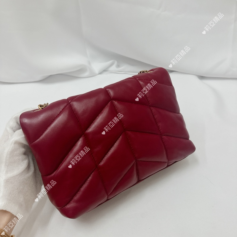 莉亞精品♡ Ysl 酒紅雲朵包 二手美包-3