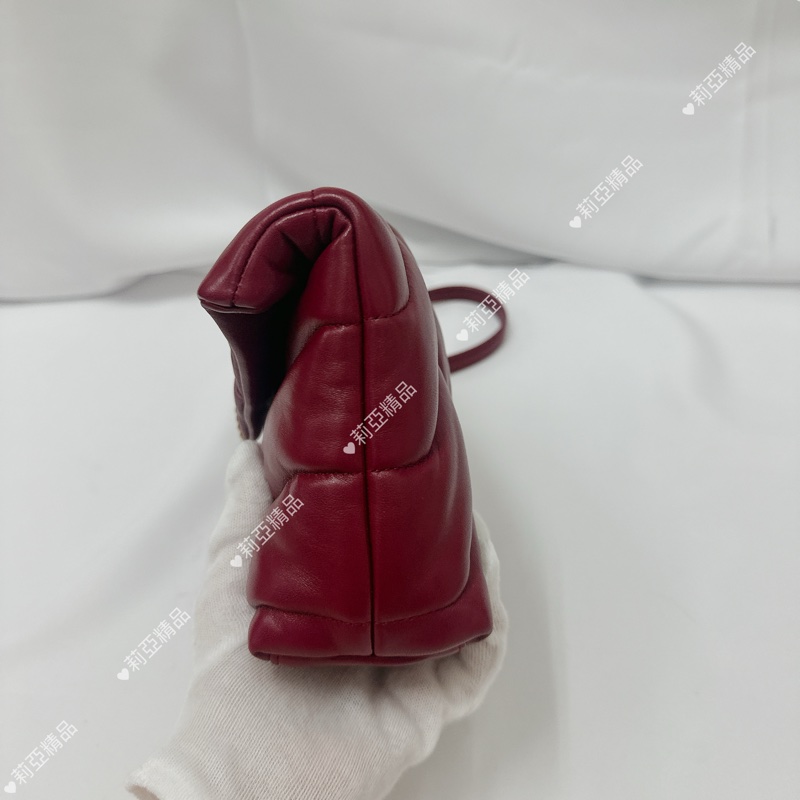 莉亞精品♡ Ysl 酒紅雲朵包 二手美包-4