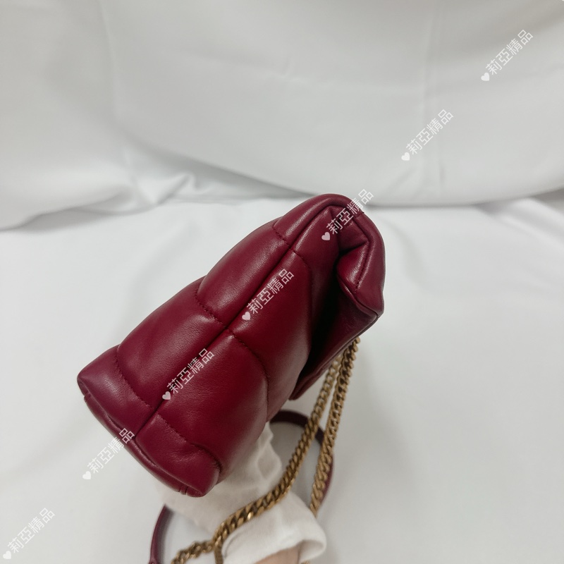 莉亞精品♡ Ysl 酒紅雲朵包 二手美包-5