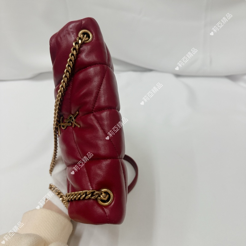莉亞精品♡ Ysl 酒紅雲朵包 二手美包-6