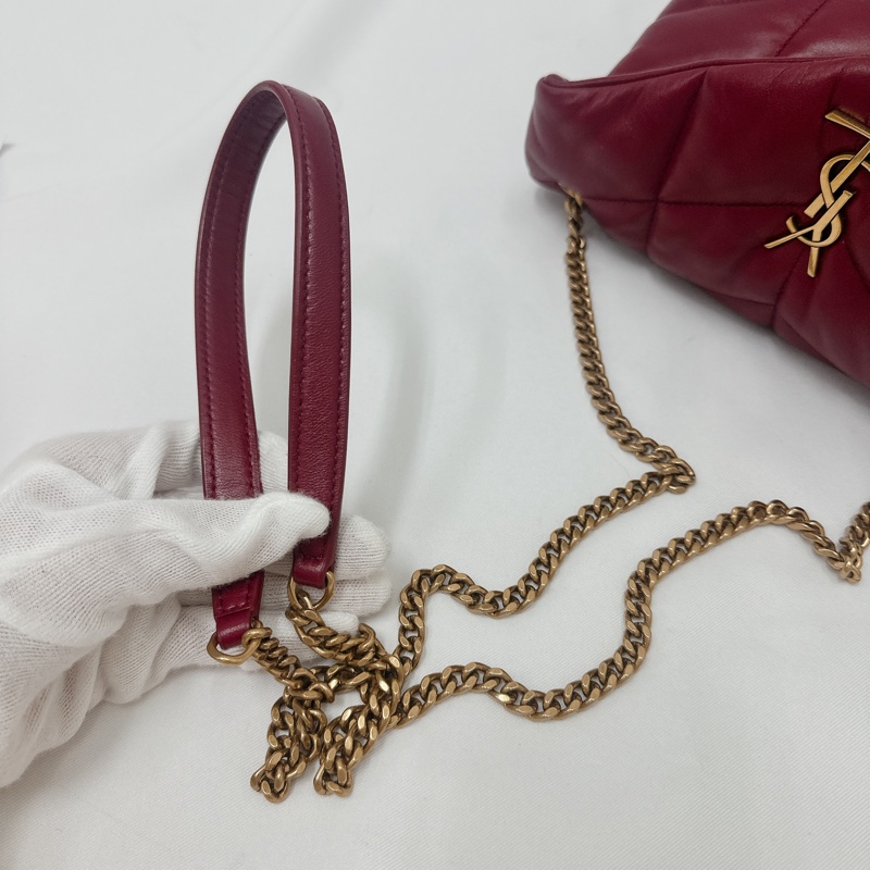 莉亞精品♡ Ysl 酒紅雲朵包 二手美包-13