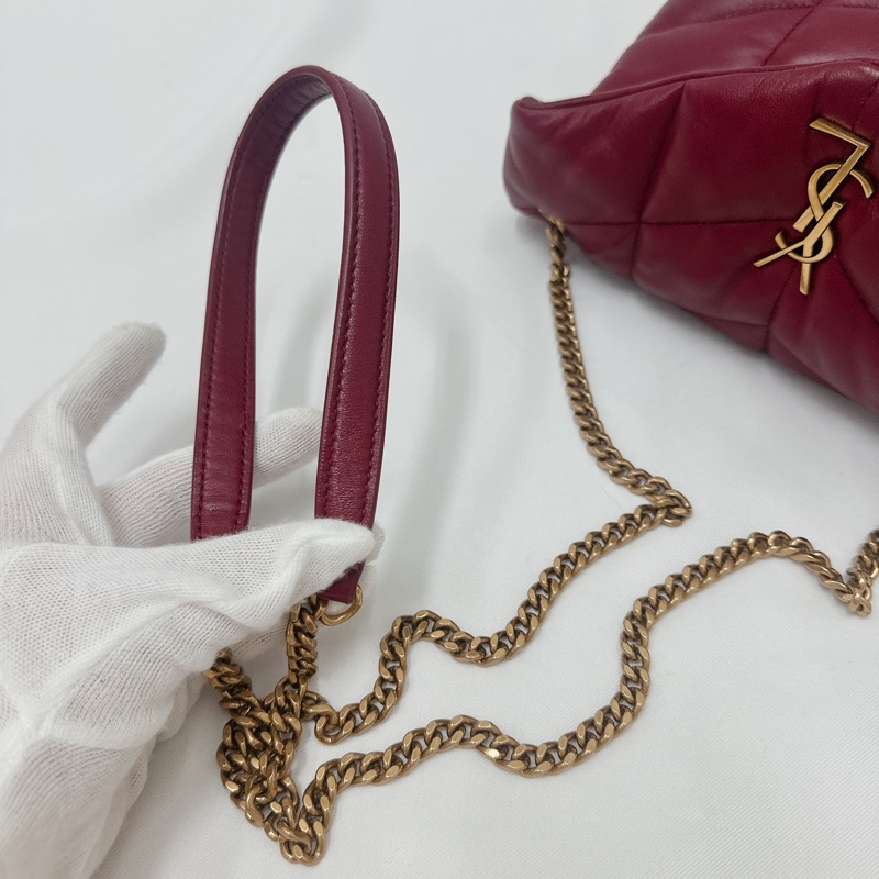 莉亞精品♡ Ysl 酒紅雲朵包 二手美包-14