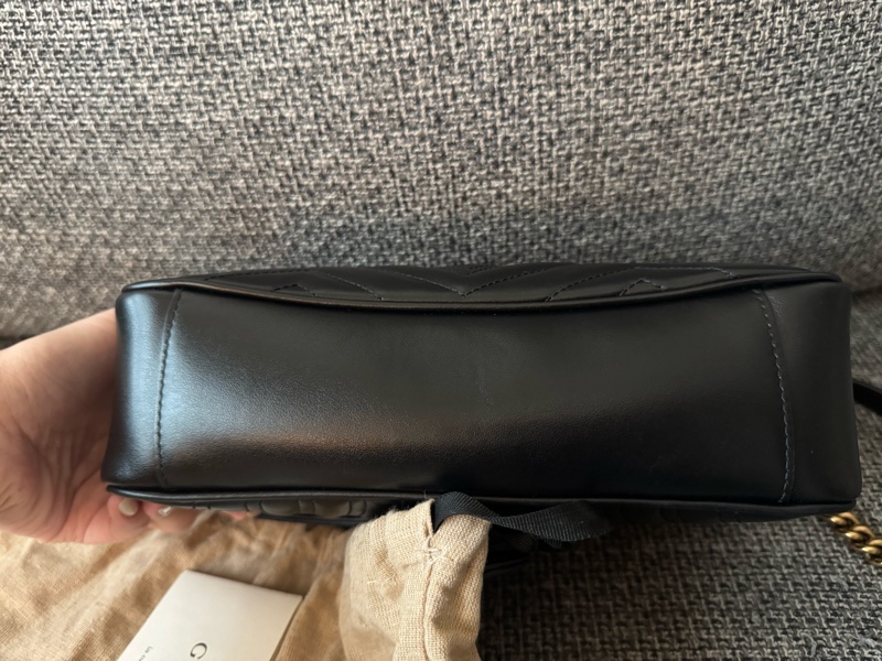 Gucci - 黑色GG MARMONT 黑金中號26肩背包(全新購入一手包)-7