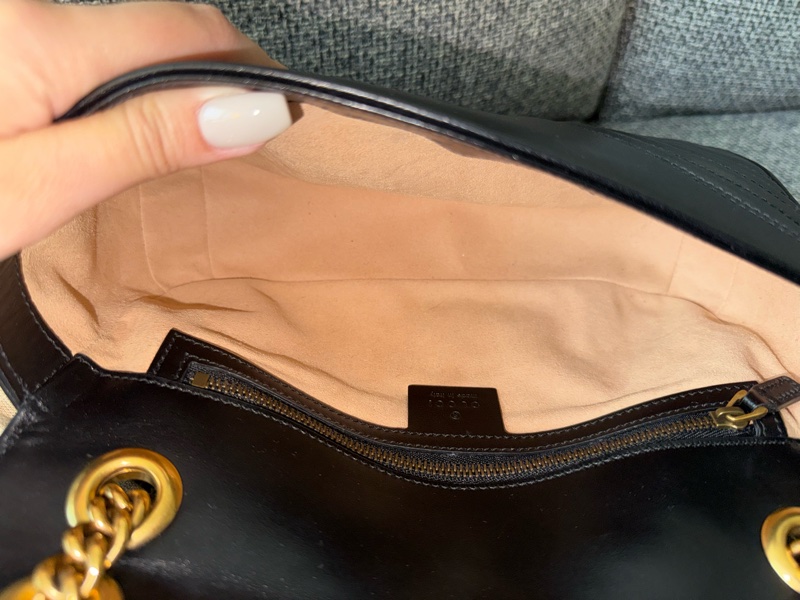 Gucci - 黑色GG MARMONT 黑金中號26肩背包(全新購入一手包)-8