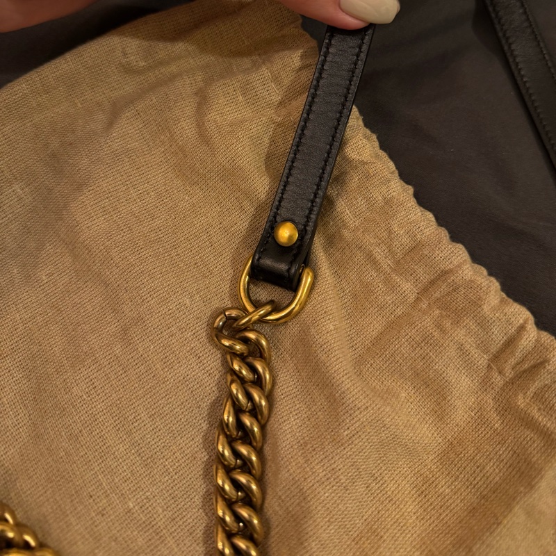 Gucci - 黑色GG MARMONT 黑金中號26肩背包(全新購入一手包)-12