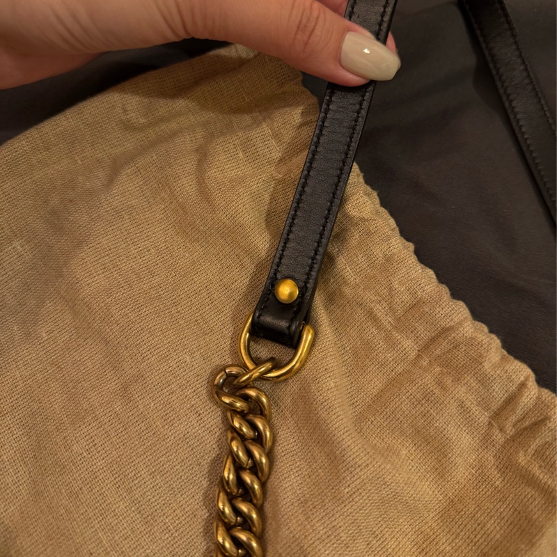 Gucci - 黑色GG MARMONT 黑金中號26肩背包(全新購入一手包)-15