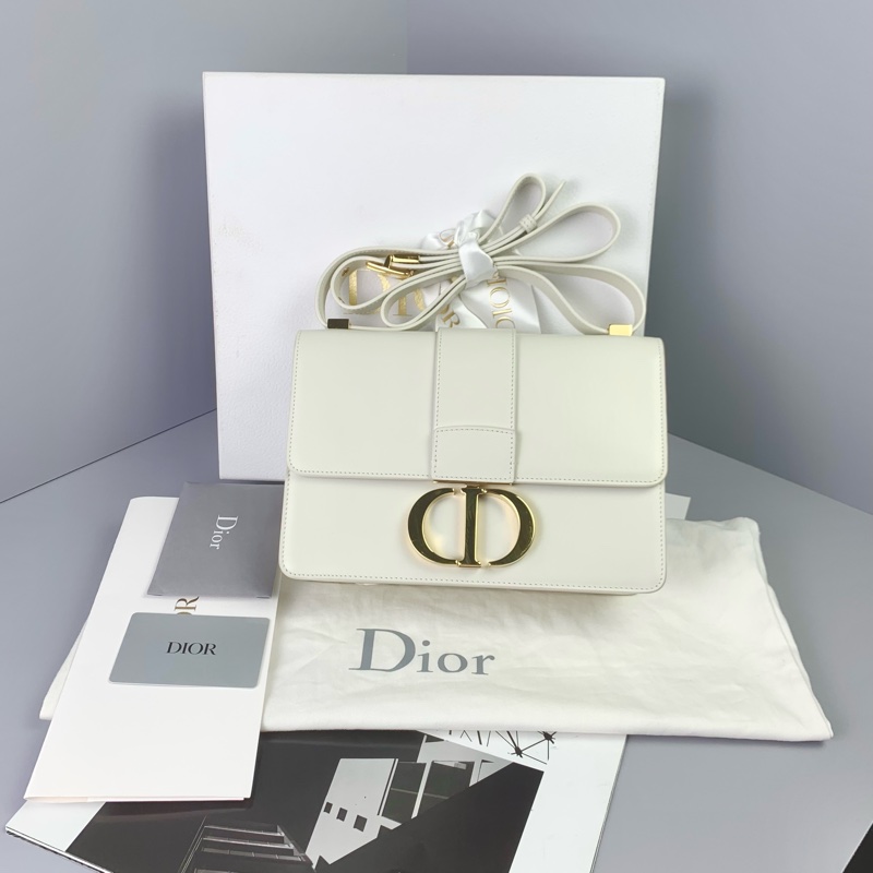 ◻️Dior蒙田30經典白色全皮斜背包-0