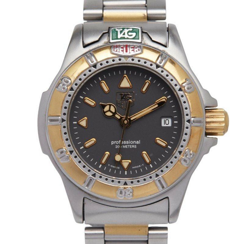泰格豪雅專業腕錶 WF1422-0 石英 黑色錶盤 不鏽鋼 鍍層 女士腕錶 HEUER-0