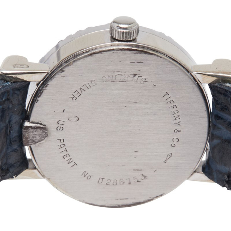 Tiffany & Co. Atlas 手錶 D286753,女士石英錶,銀色錶盤,皮革錶帶,不鏽鋼。-3
