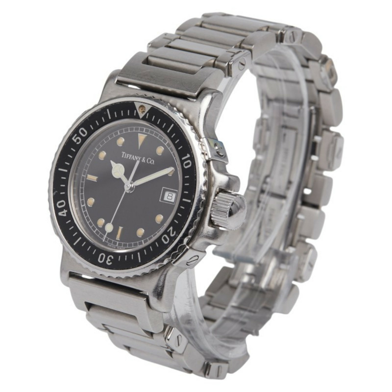 Tiffany & Co. Diver Classic 腕錶 L 0711,石英機芯,黑色錶盤,不鏽鋼,女士-1