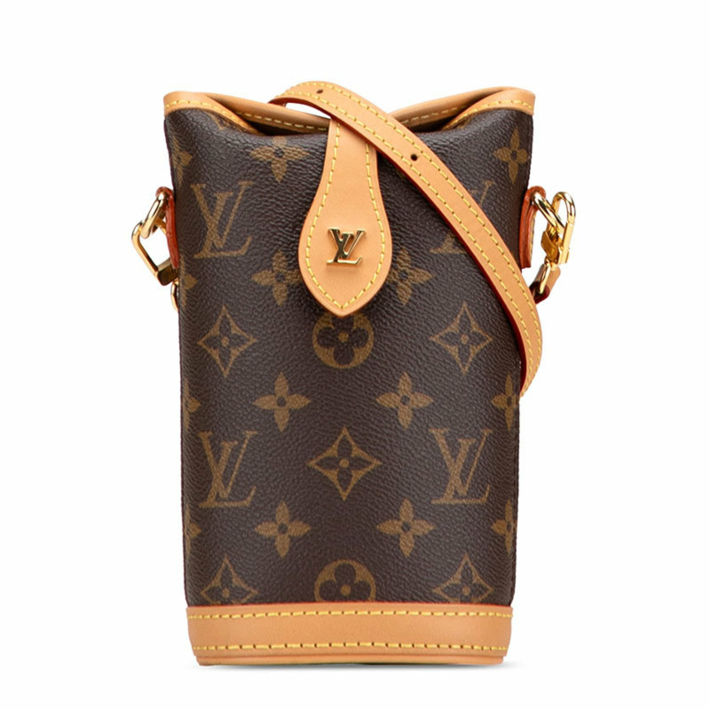 Louis Vuitton Monogram Fold Me Pouch 肩背包 M80874 棕色 皮革 女款包 LOUIS VUITTON-0