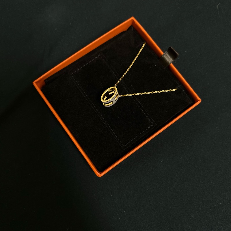 Hermes 愛馬仕 POP H奶茶色項鍊-7