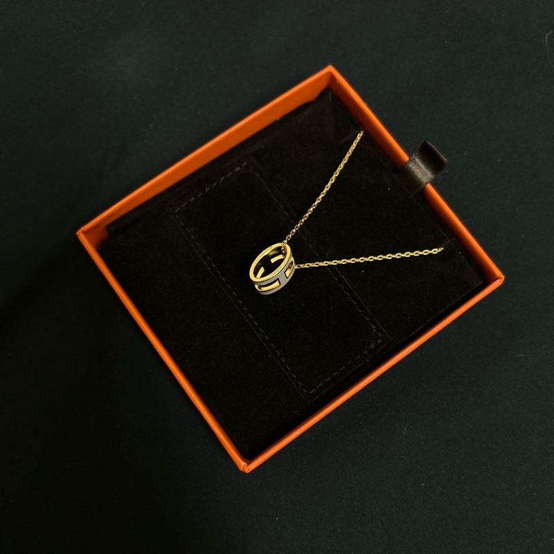 Hermes 愛馬仕 POP H奶茶色項鍊-11