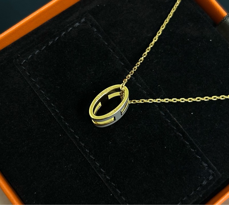 Hermes 愛馬仕 POP H奶茶色項鍊-13