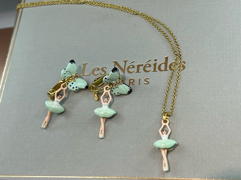 🦋Les Nereides 湖粉綠迷你芭蕾 項鍊-3