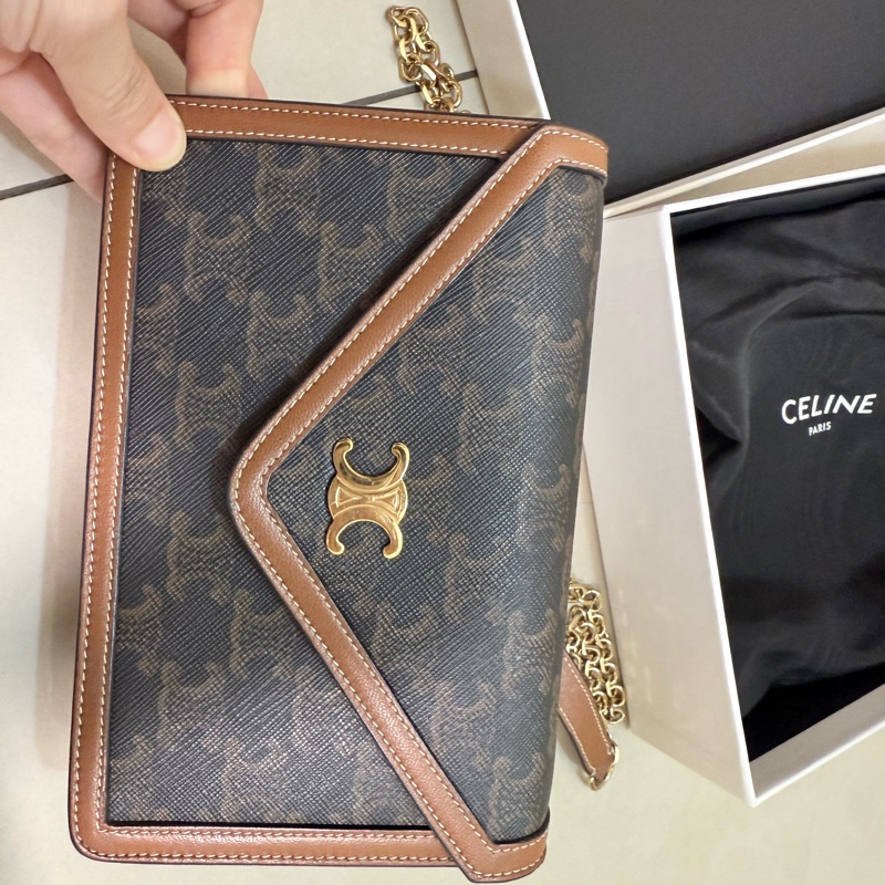 celine 標誌印花飾鍊錢包-6