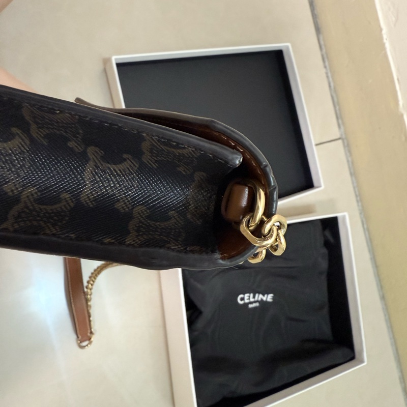 celine 標誌印花飾鍊錢包-17
