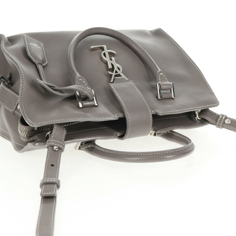 【日本直送】SAINT LAURENT Baby Cabas 手提包 皮革 2 款可選 灰色 銀色 正品 gh798V-7