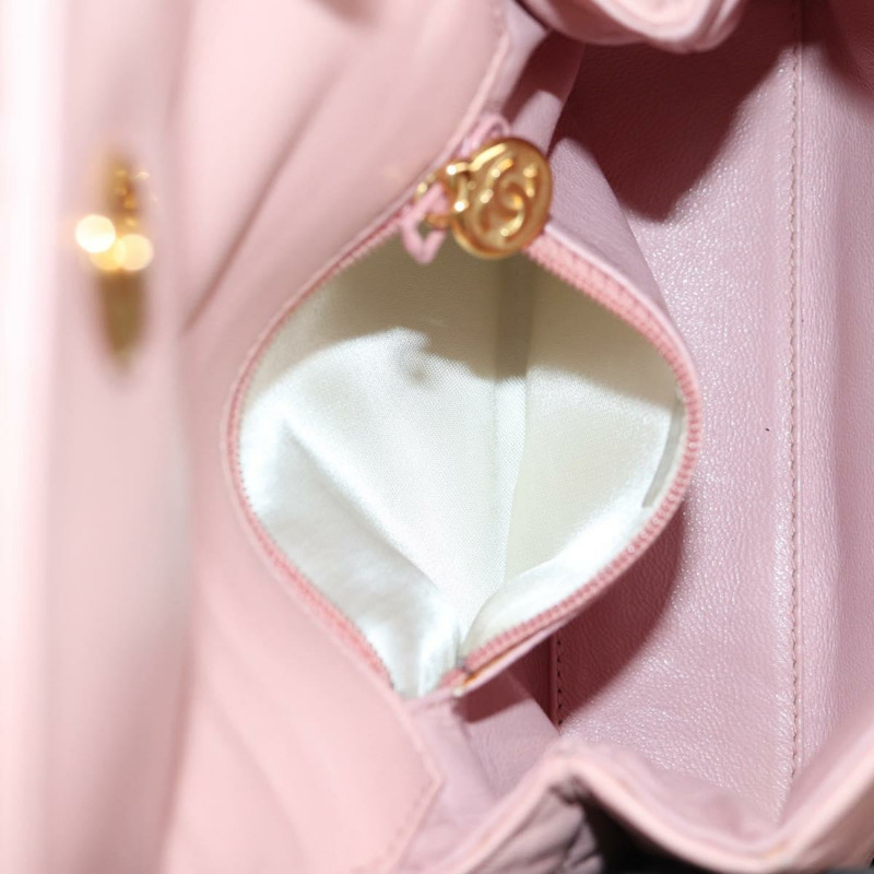 【日本直送】香奈兒 Matelasse 山茶花鏈單肩包 皮革 粉紅金 CC 正品 144882V-22