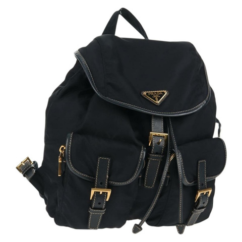 PRADA 背包尼龍海軍藍金色正品 144874M