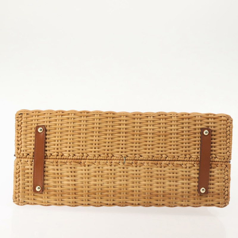 【日本直送】Salvatore Ferragamo Gancini 手提包 藤條 米色 金色 正品 145326-8