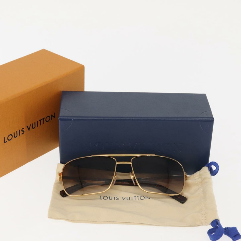 【日本直送】LOUIS VUITTON Damier 太陽眼鏡 Attitude 金屬金色 Z0259U LV 授權 146064-11