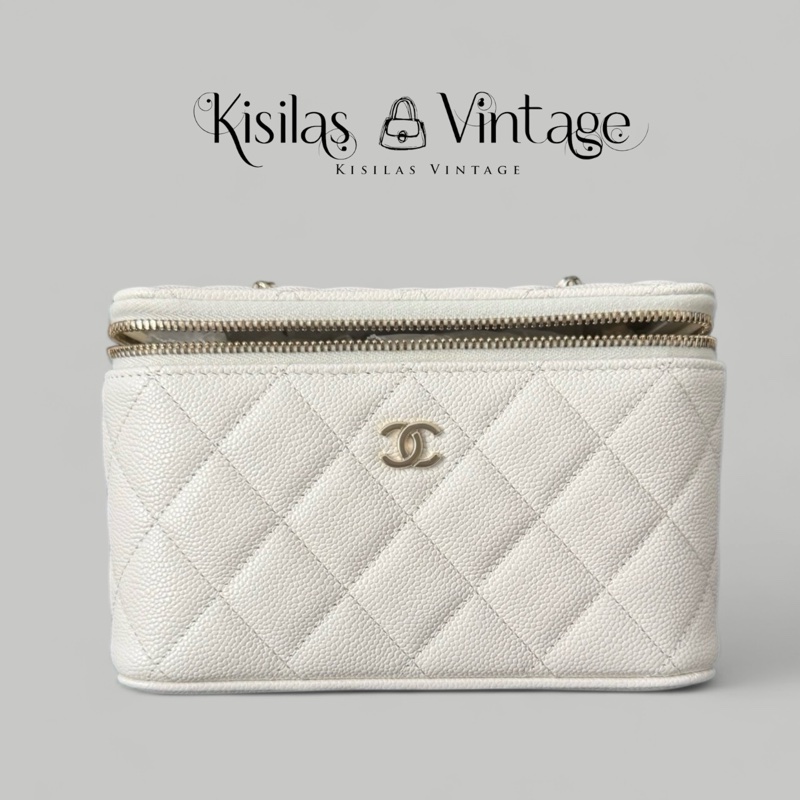 Chanel Caviar Vanity 荔枝枝長盒-0