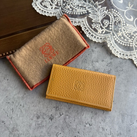 Vintage Loewe 荔枝皮鑰匙包+卡夾 keychain holder 鎖匙包