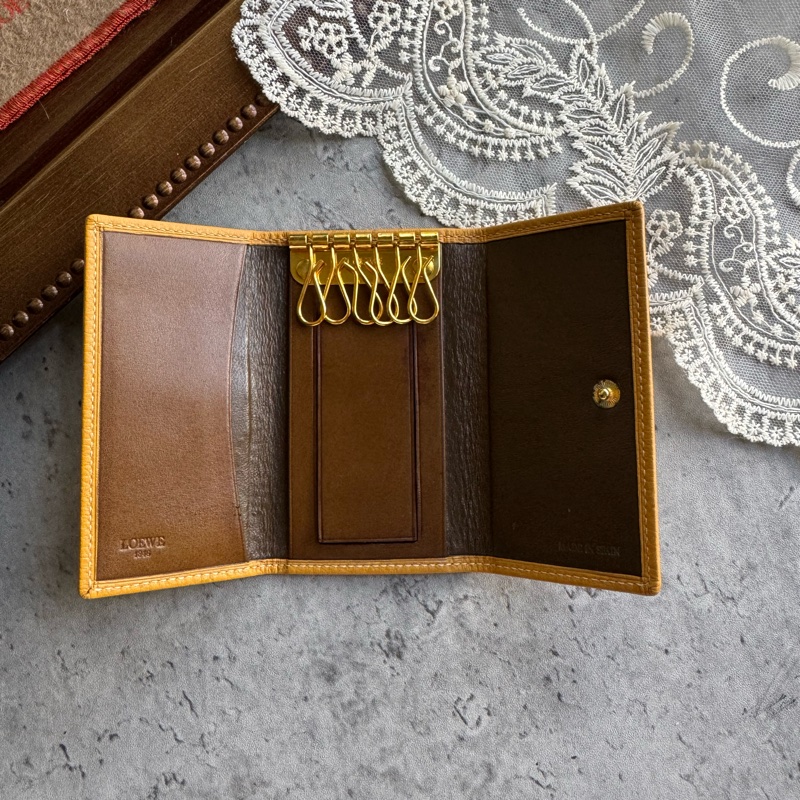 Vintage Loewe 荔枝皮鑰匙包+卡夾 keychain holder 鎖匙包-1
