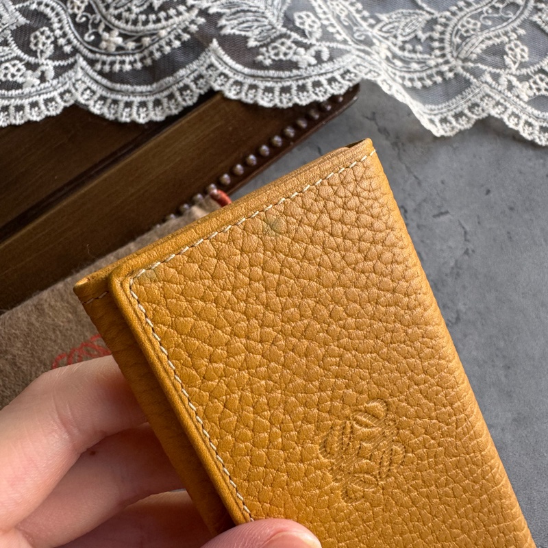 Vintage Loewe 荔枝皮鑰匙包+卡夾 keychain holder 鎖匙包-5