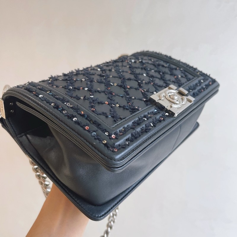 Chanel香奈兒 菱格紋亮片 Leboy中號 25cm-4