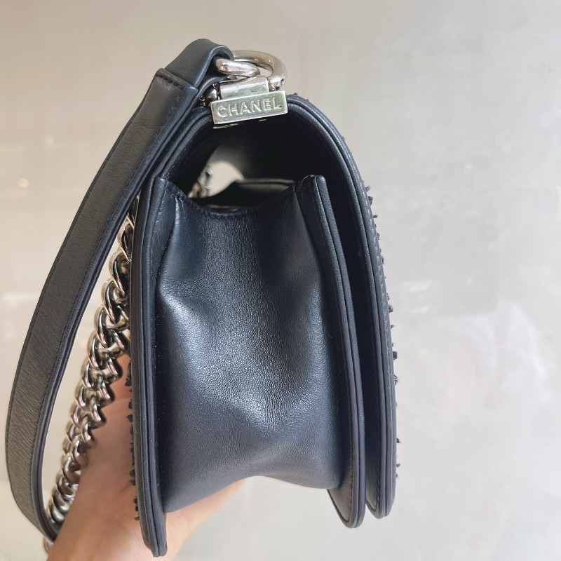 Chanel香奈兒 菱格紋亮片 Leboy中號 25cm-5