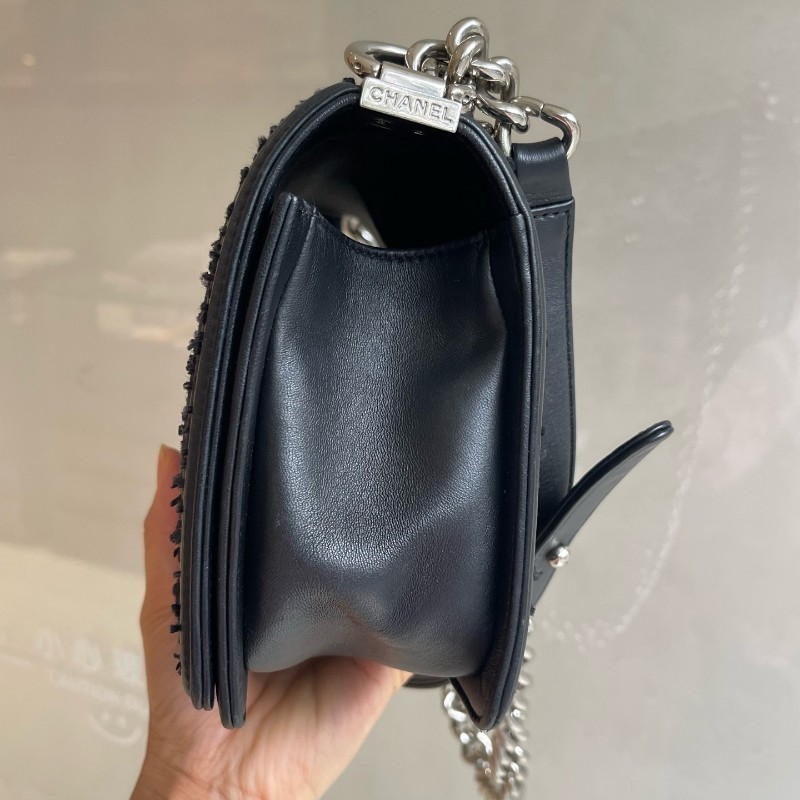 Chanel香奈兒 菱格紋亮片 Leboy中號 25cm-9