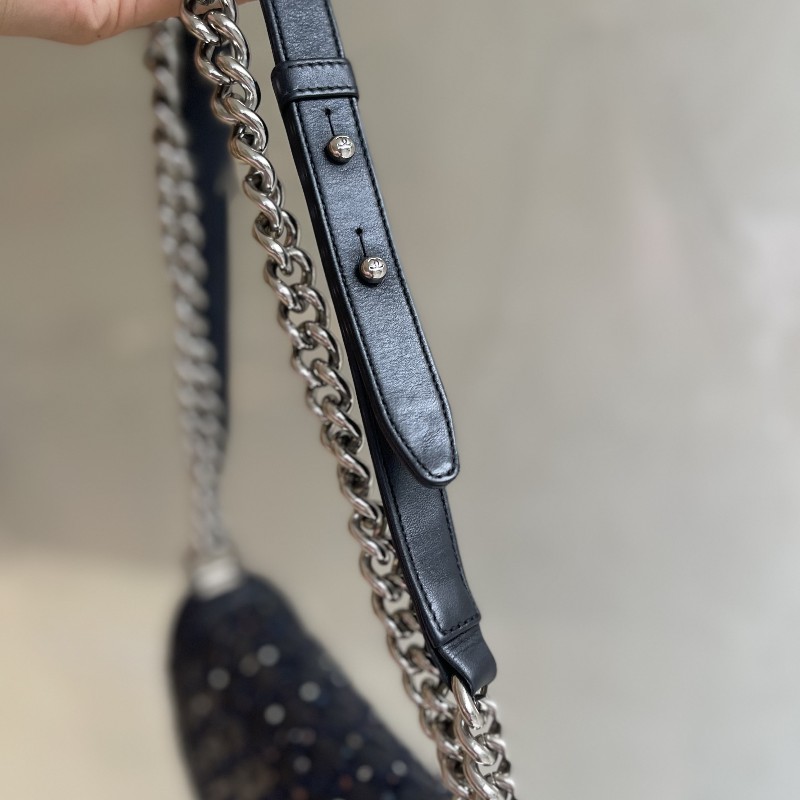 Chanel香奈兒 菱格紋亮片 Leboy中號 25cm-11