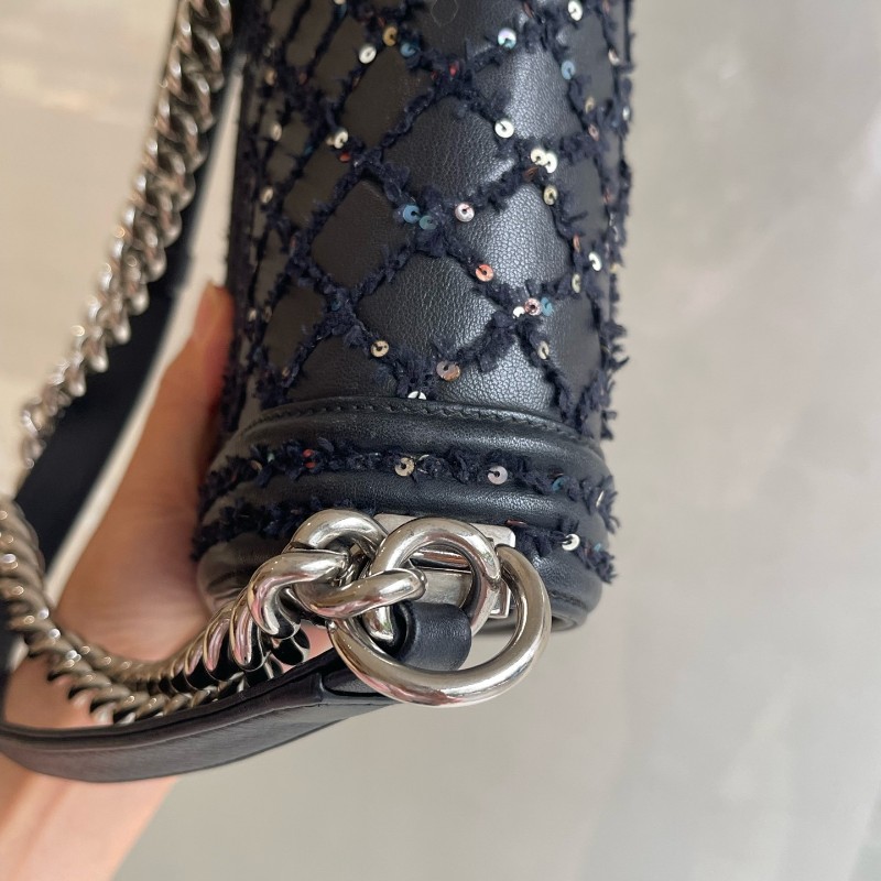 Chanel香奈兒 菱格紋亮片 Leboy中號 25cm-15