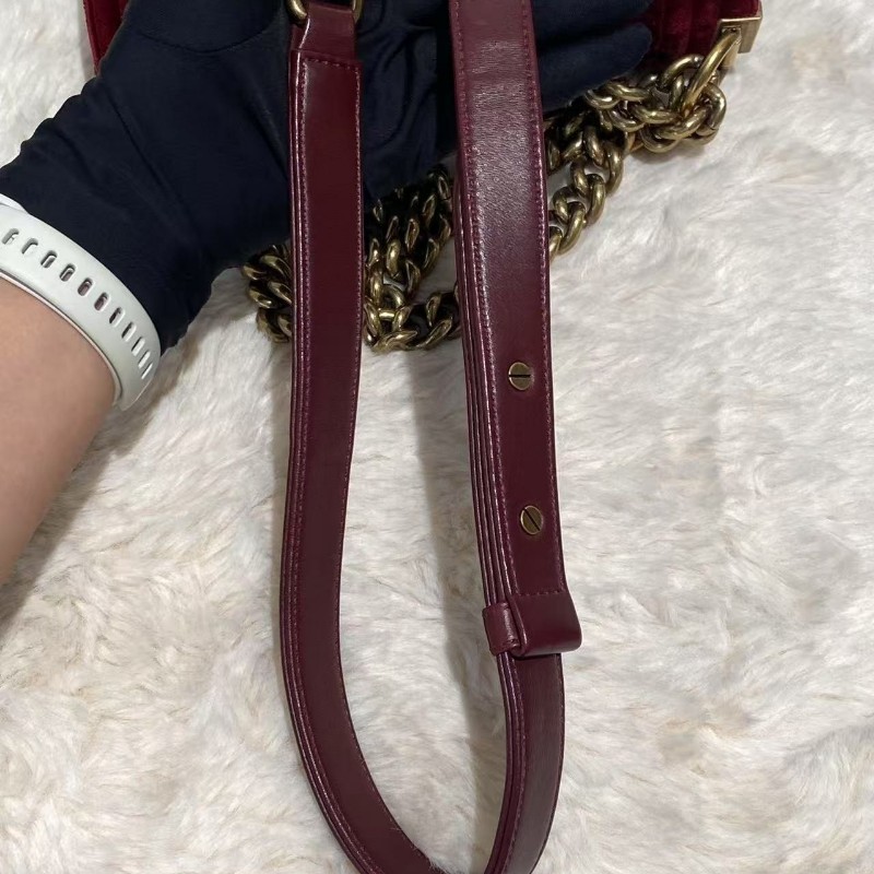 Chanel 香奈兒 ❤️絕美紅絲絨 Leboy 小號 肩背包斜背包-18