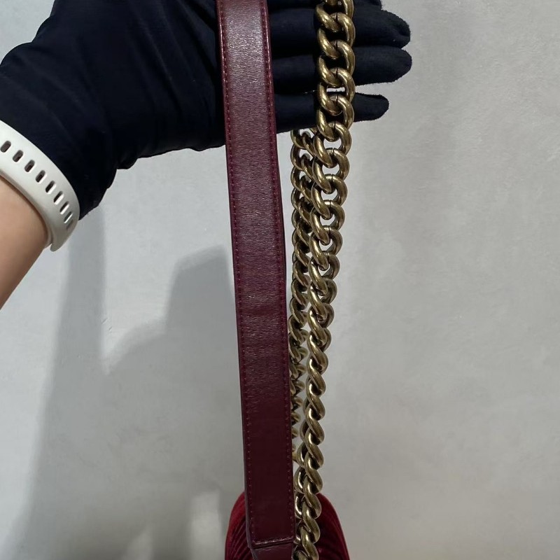 Chanel 香奈兒 ❤️絕美紅絲絨 Leboy 小號 肩背包斜背包-19