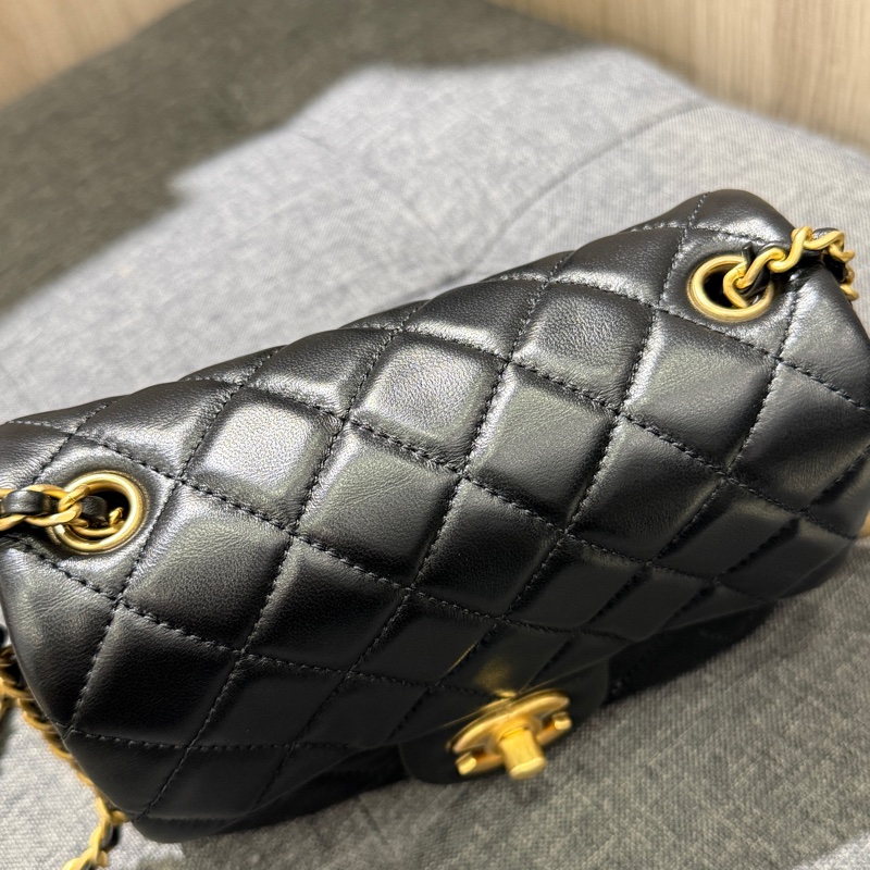 晶片款Chanel mini coco 17cm 黑羊金球 方胖子 AS1786-3