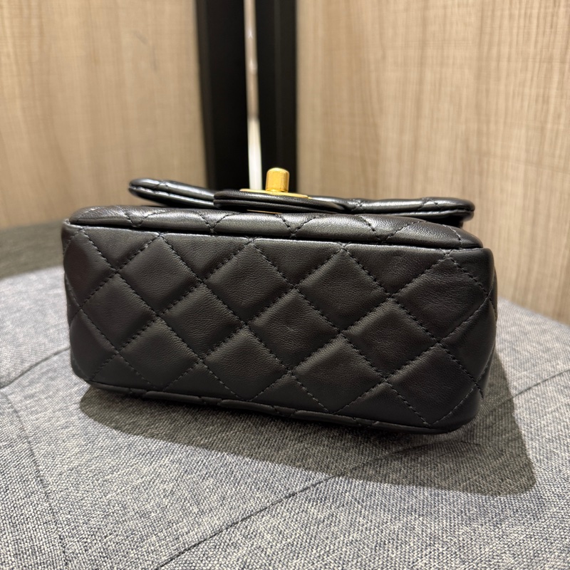晶片款Chanel mini coco 17cm 黑羊金球 方胖子 AS1786-5