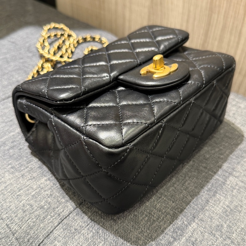 晶片款Chanel mini coco 17cm 黑羊金球 方胖子 AS1786-6