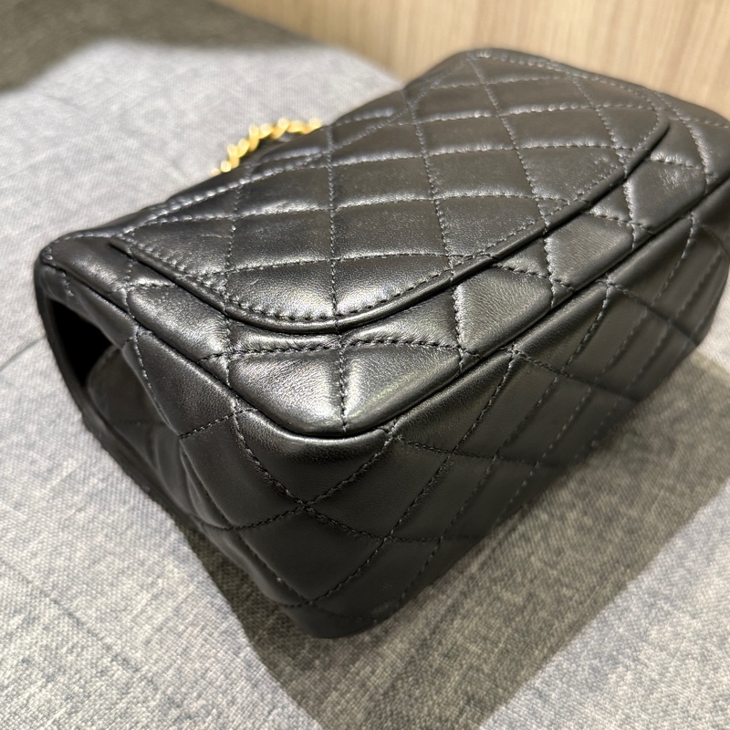 晶片款Chanel mini coco 17cm 黑羊金球 方胖子 AS1786-7